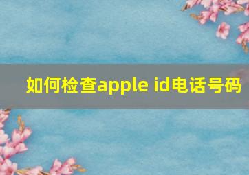 如何检查apple id电话号码